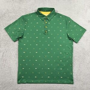 Bogey Bros Golf Polo Shirt Mens Medium Dumpster Fire Green Performance